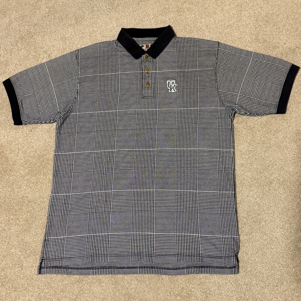 VTG 90s University of Kentucky BOA Resort Mens Polo Shirt Golf Navy Black, Sz XL